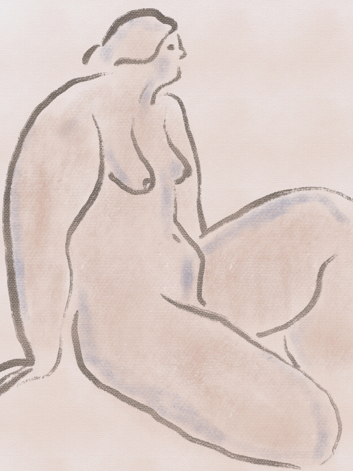 Pastel nude 06 Poster och Canvastavla