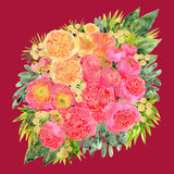 Rekha floral bouquet in watercolor an red Poster och Canvastavla