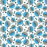 Circles Galore Blue Gray Geometric Poster och Canvastavla