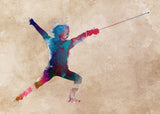 Fencing Sport Art 3 Poster och Canvastavla