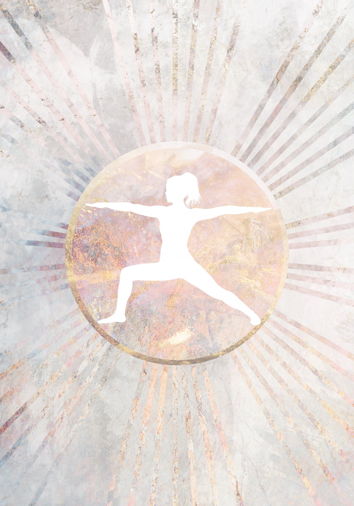 Sun Boho Yoga Marble 7 Poster och Canvastavla