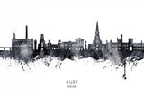 Bury England Skyline Poster och Canvastavla
