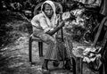 Elderly Rohingya refugee woman. Poster och Canvastavla