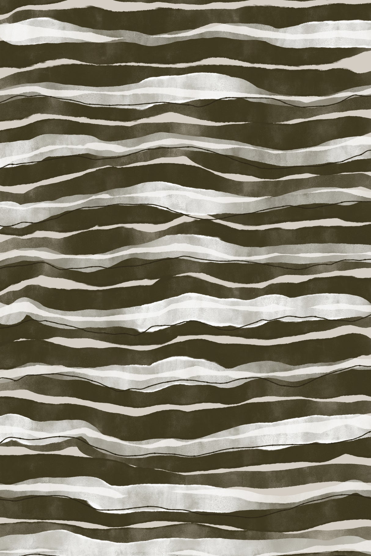 Geen Watercolor Waves Poster och Canvastavla