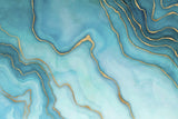 Marbled Glamour Turquoise Poster och Canvastavla
