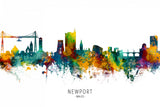 Newport Wales Skyline Poster och Canvastavla