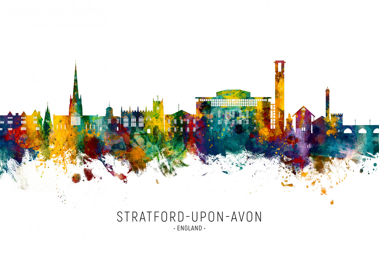 Stratford-upon-Avon England Skyline Poster och Canvastavla