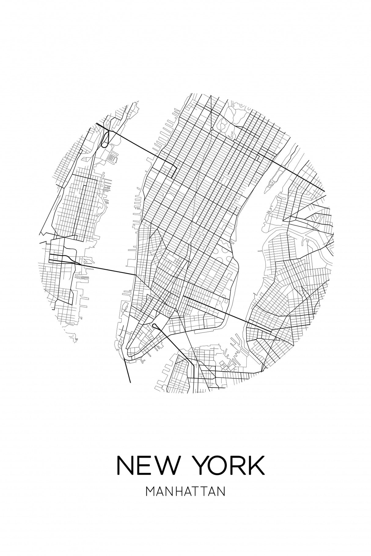 NEW YORK Circle Poster och Canvastavla