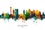 San Antonio Texas Skyline Poster och Canvastavla