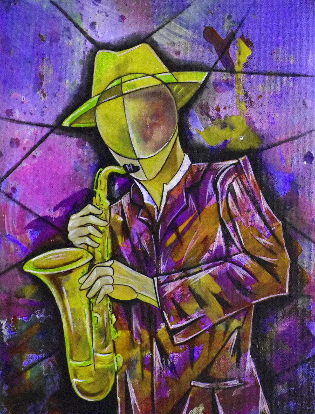 Jazz Sax Player Poster och Canvastavla