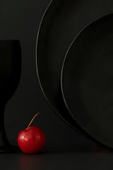 Red berry &amp; black dishes Poster och Canvastavla
