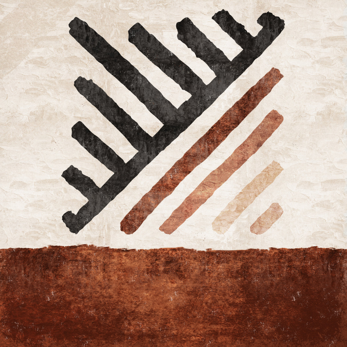 Geometrik Cizgili Kilim Kiremit Poster och Canvastavla