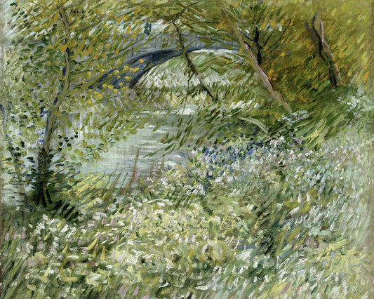 Vincent Van Gogh's River Bank In Springtime (1887) Poster och Canvastavla