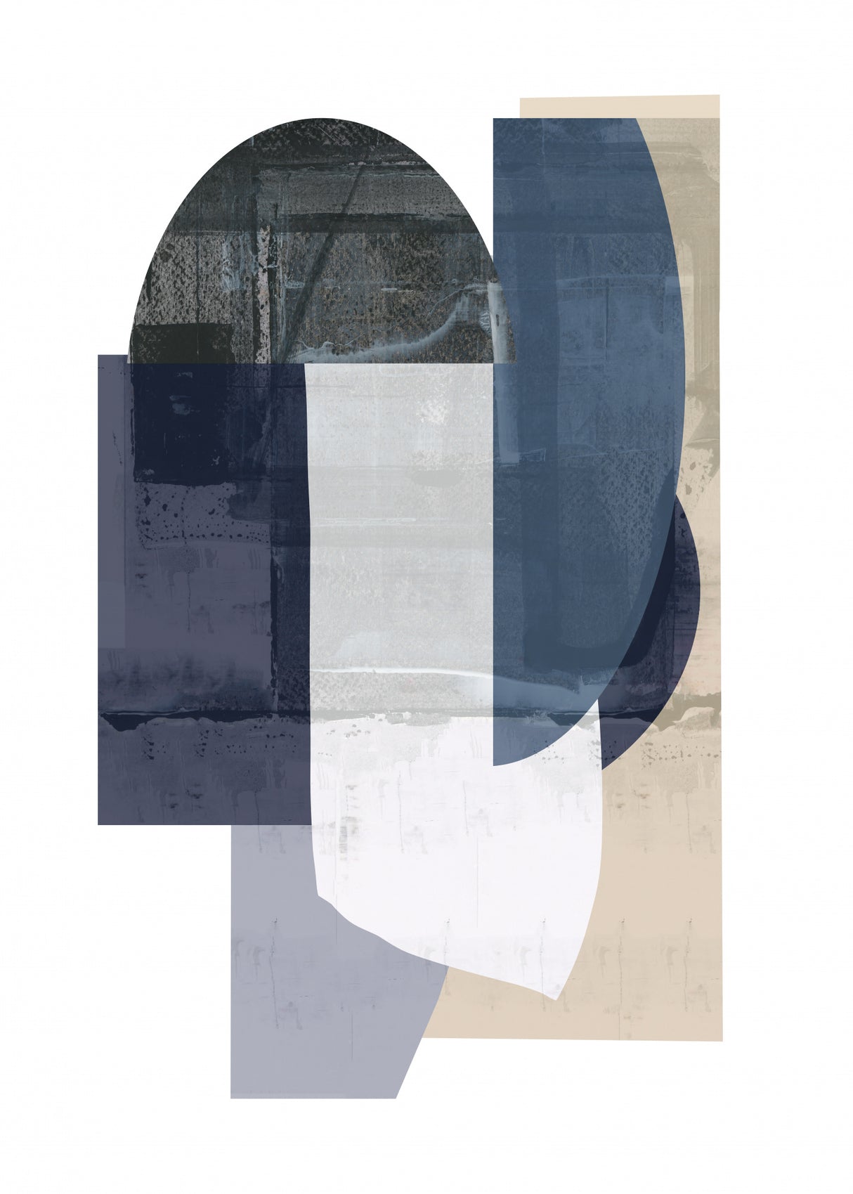 Navy Shapes No1 Poster och Canvastavla