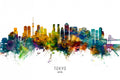 Tokyo Japan Skyline Poster och Canvastavla