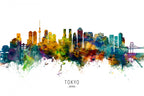 Tokyo Japan Skyline Poster och Canvastavla