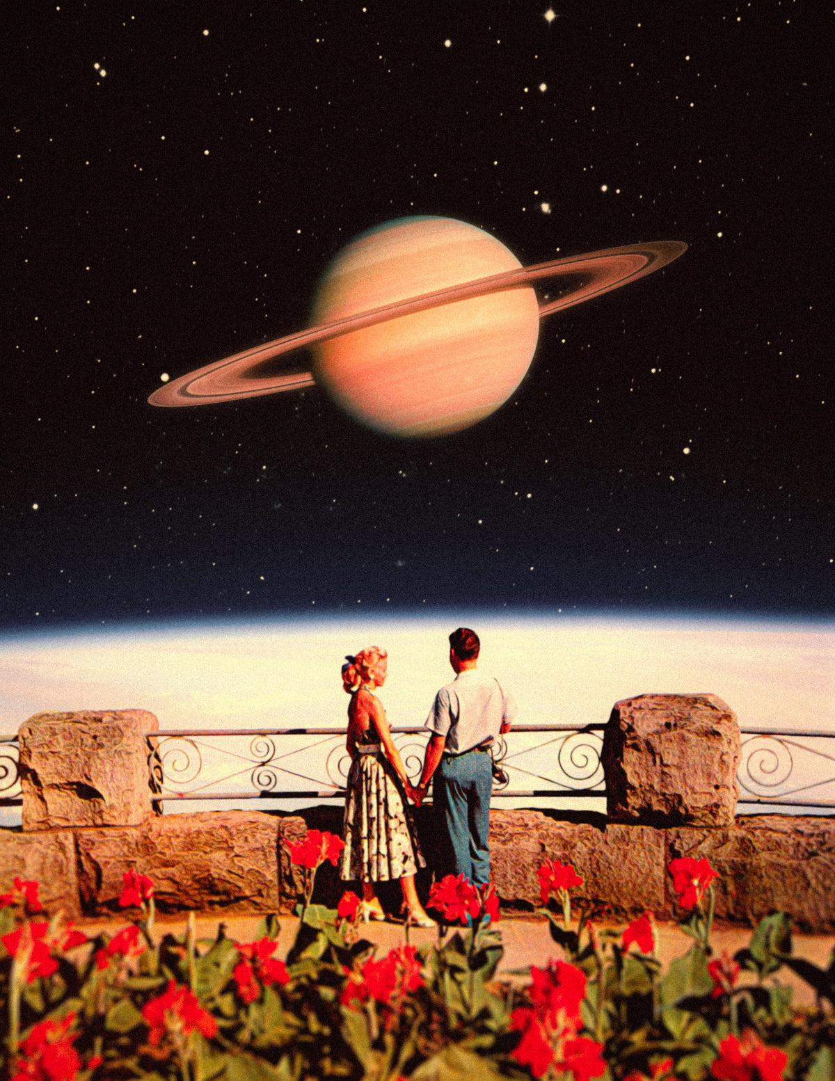 Lovers In Space Poster och Canvastavla