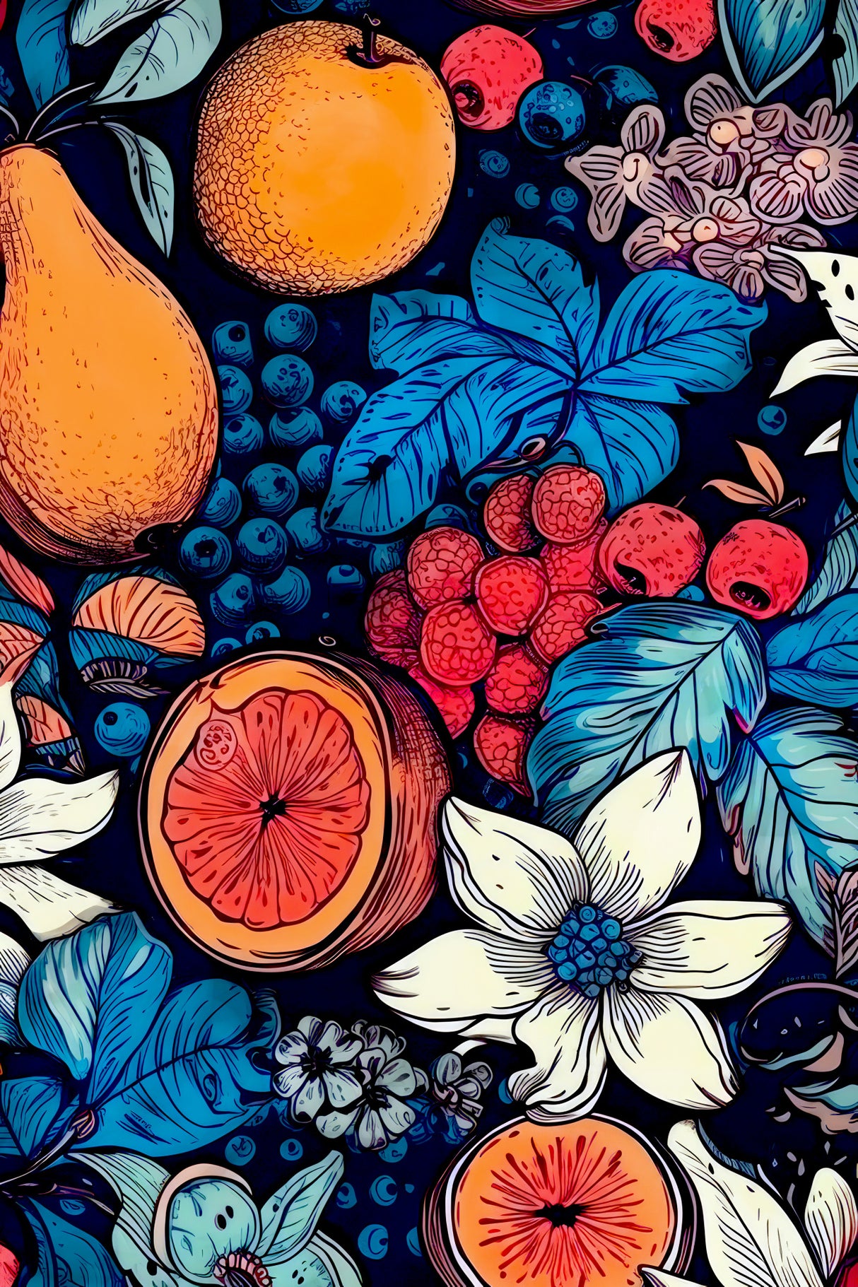 Flowers and fruits 6 Poster och Canvastavla
