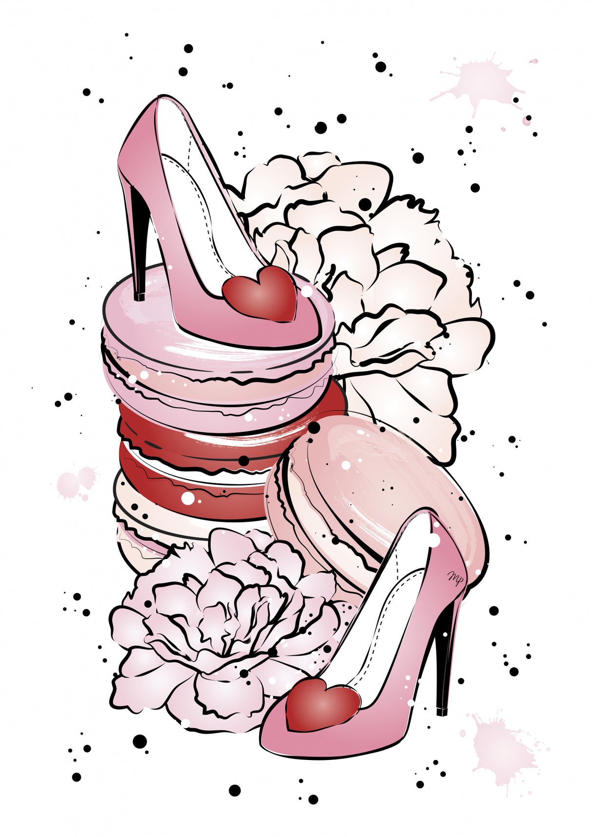 Peony Heels Poster och Canvastavla