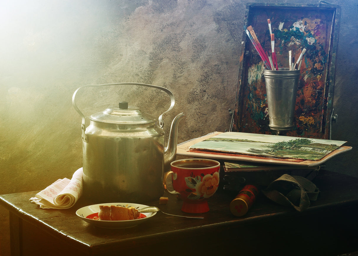 Still life with sketchbook Poster och Canvastavla