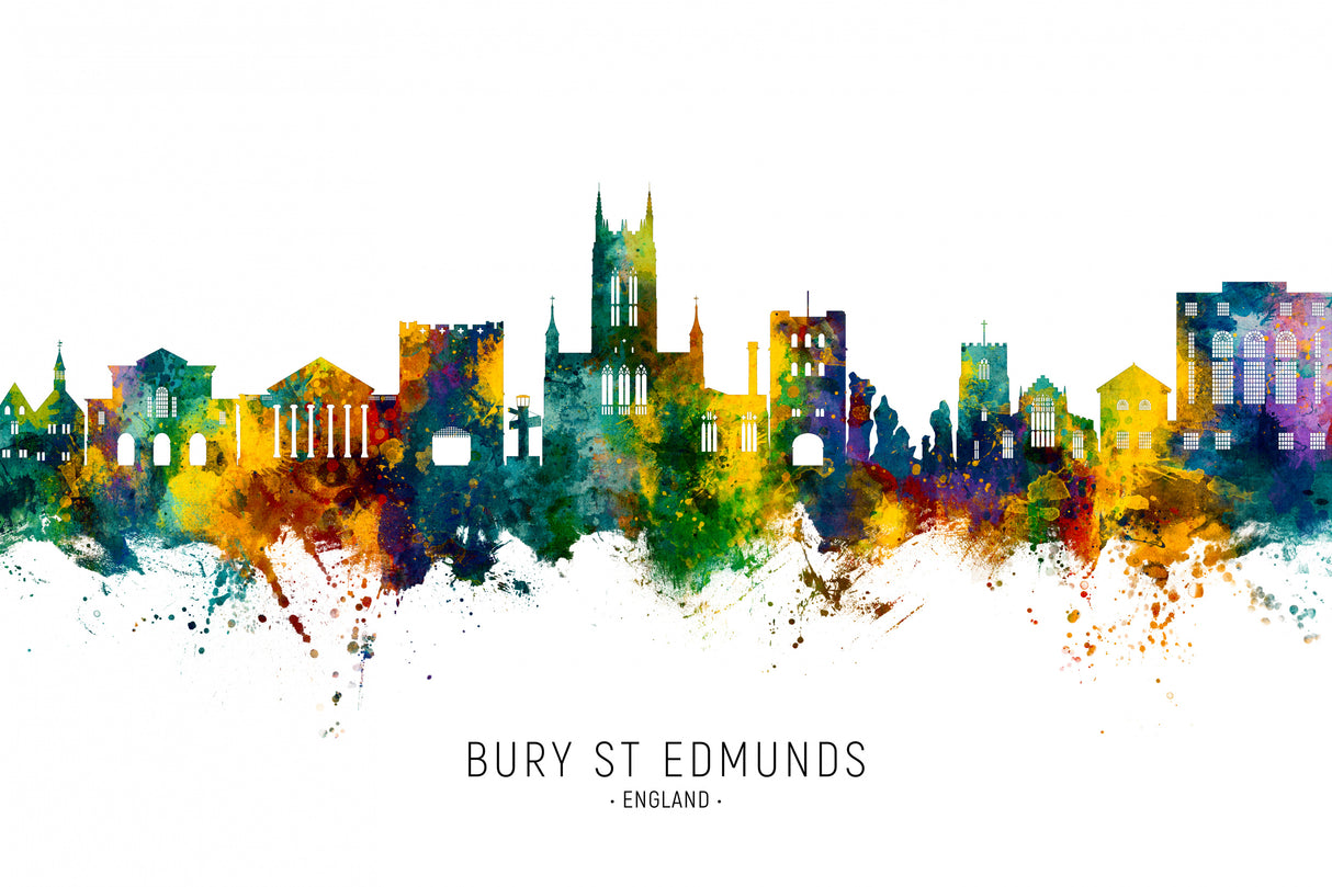 Bury St Edmunds England Skyline Poster och Canvastavla