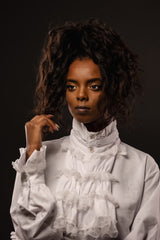 women in white shirt Poster och Canvastavla