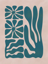 Floral Coral Cut Out Poster och Canvastavla