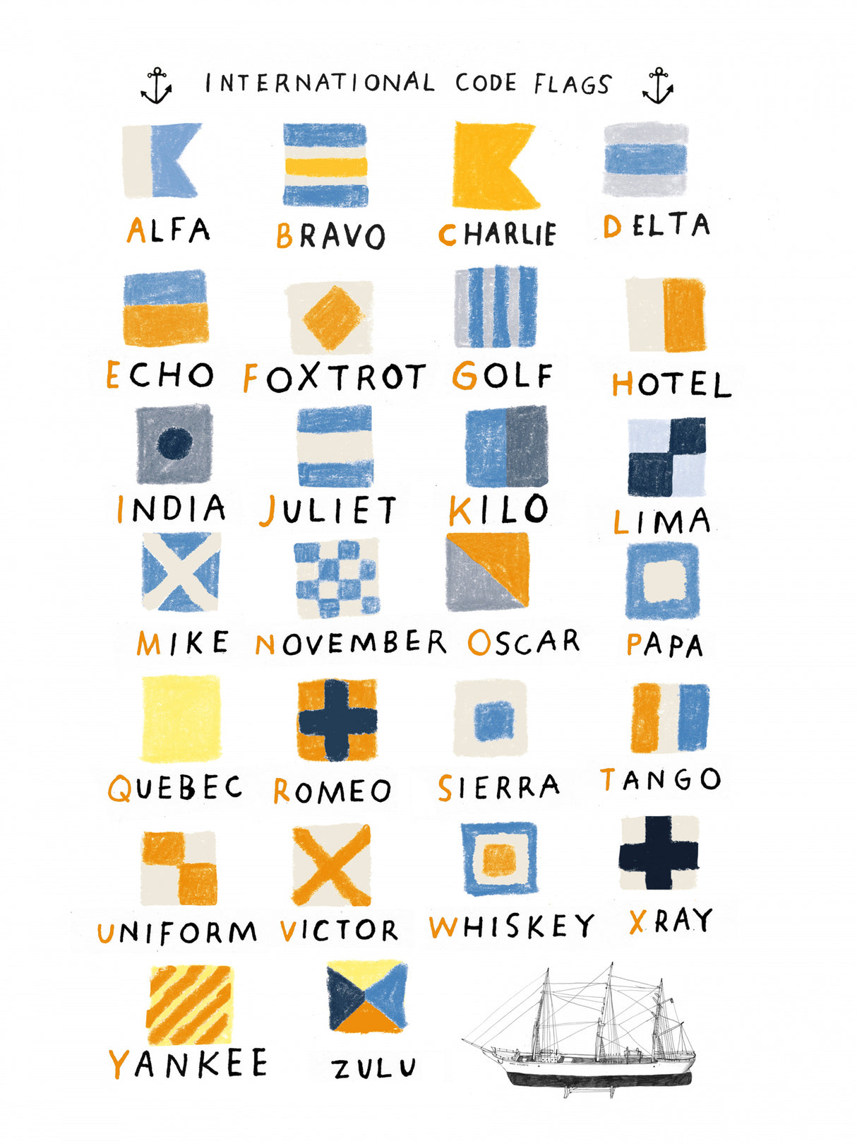 Nautical Flags Poster och Canvastavla