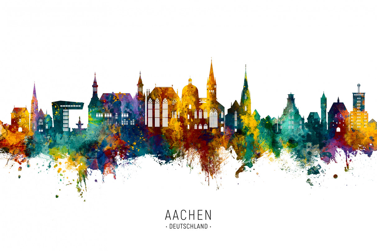 Aachen Germany Skyline Poster och Canvastavla