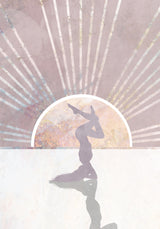Pink Gold Sun Yoga 5 Poster och Canvastavla
