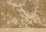 Sepia vintage map of Bremen Germany Poster och Canvastavla