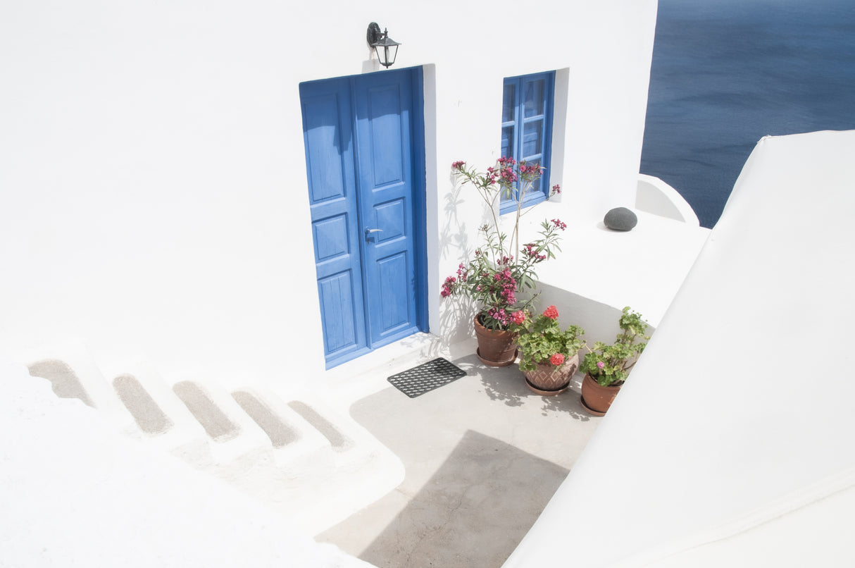 steps down to blue Poster och Canvastavla
