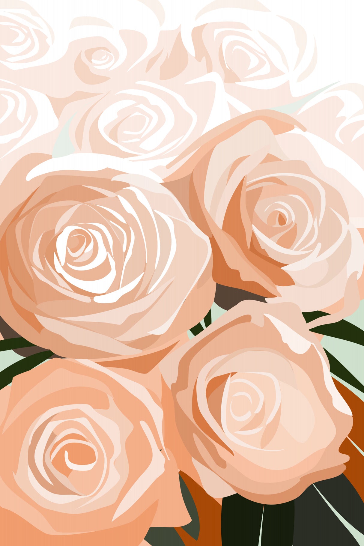 Coral roses Poster och Canvastavla