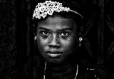 Rohingya refugee girl dressed to celebrate Eid Mubarak. Poster och Canvastavla