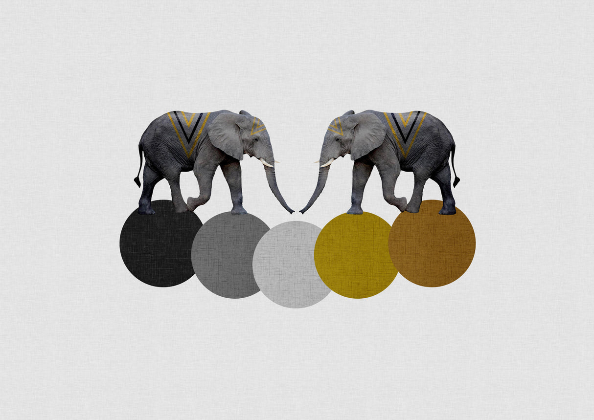 Tribal Elephants Poster och Canvastavla
