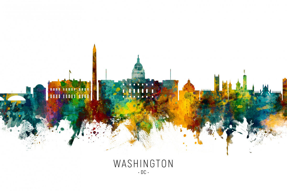 Washington Skyline DC Poster och Canvastavla