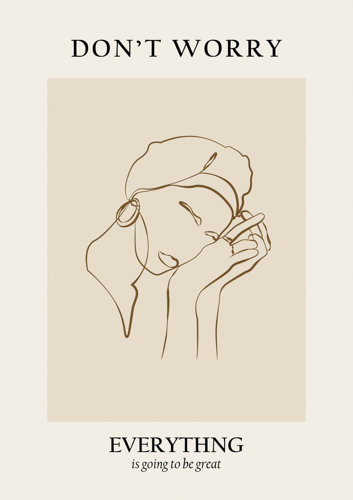 Modern line portrait Poster och Canvastavla