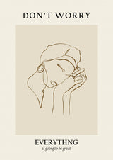 Modern line portrait Poster och Canvastavla