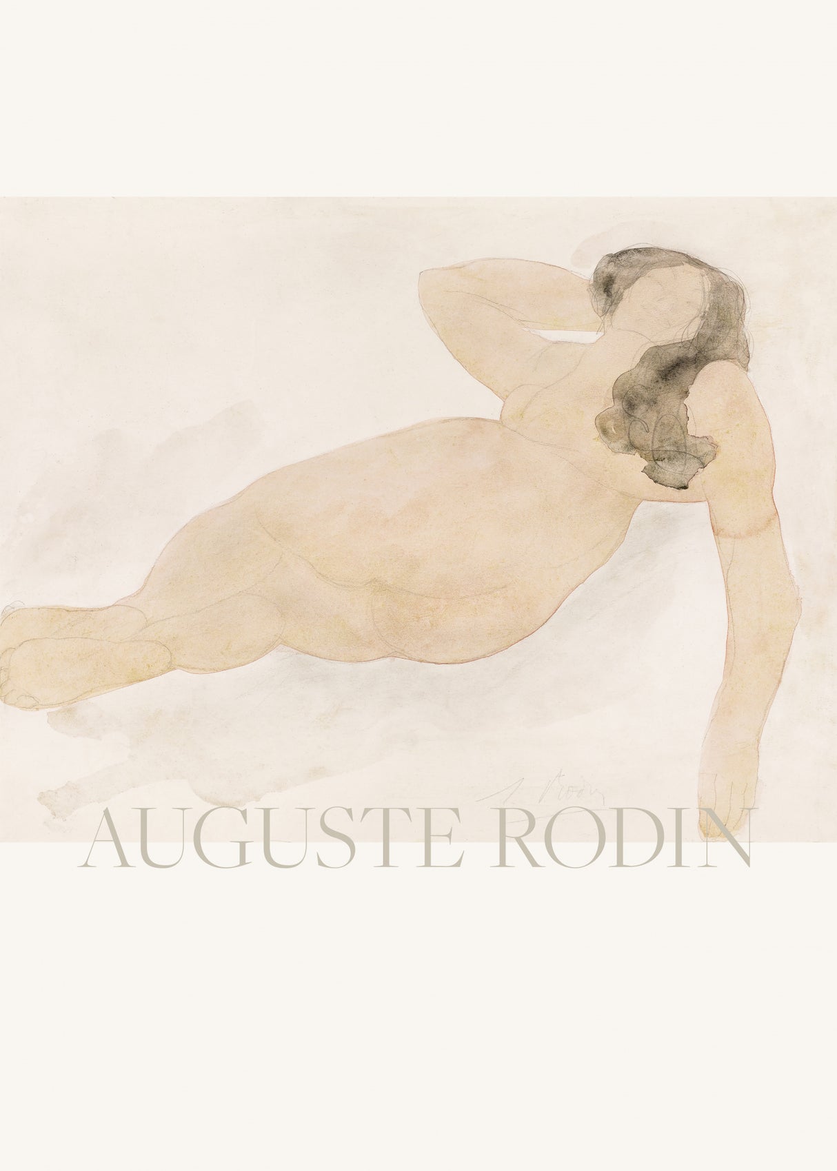 Study of a Nude (lying On Side) Poster och Canvastavla