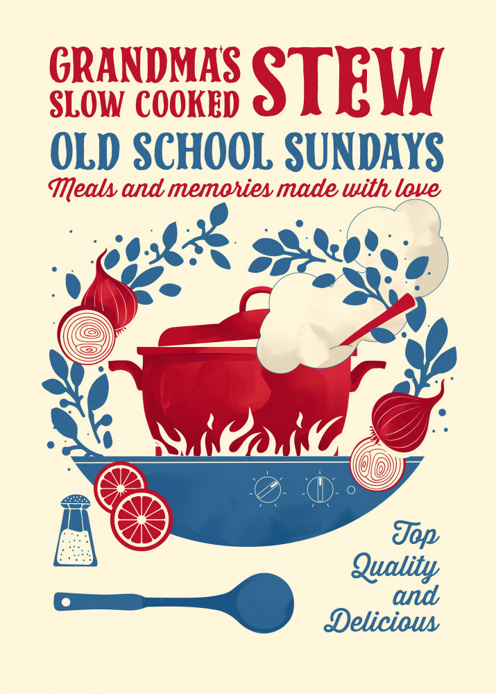 Grandmas Stew kitchen print Poster Kitchen poster eller kökstavla