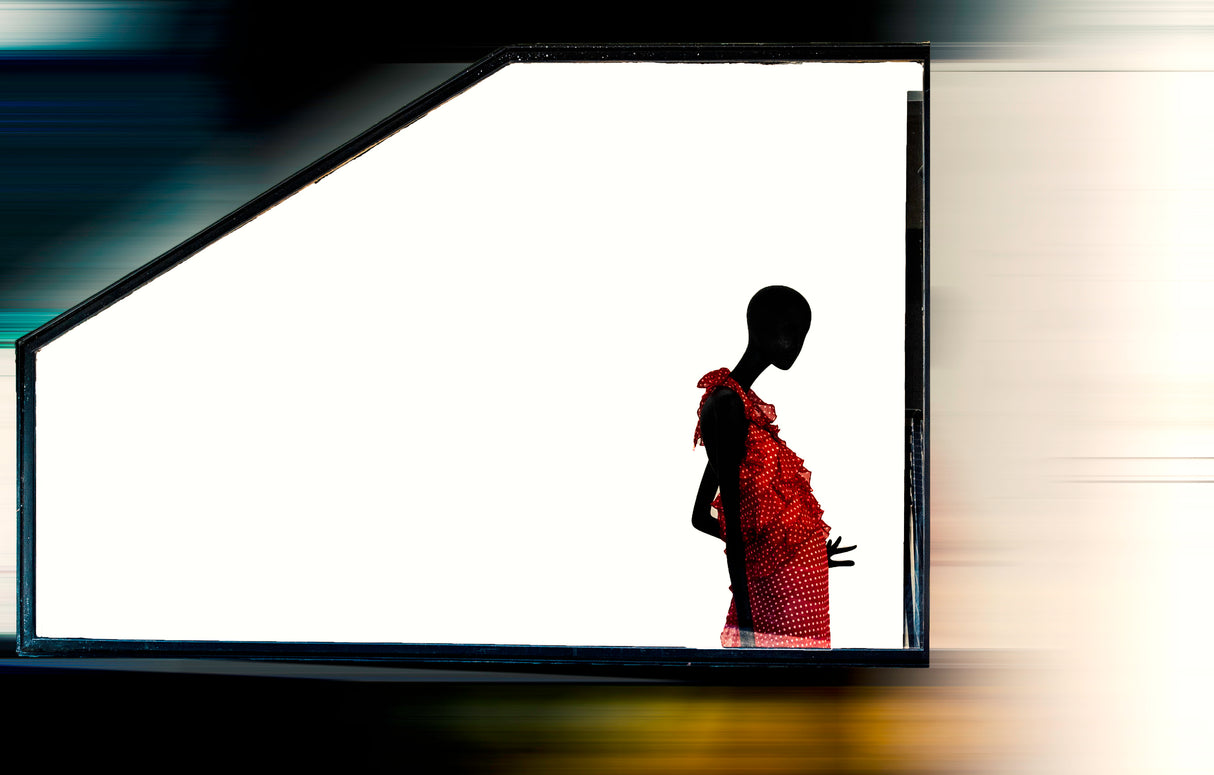 Red Doll White window Poster och Canvastavla