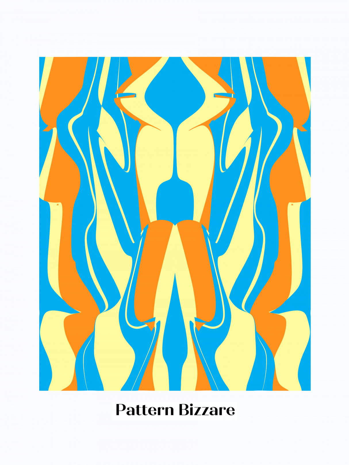 Pattern Bizarre In Blue and Orange Poster och Canvastavla