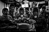 Having breakfast after finishing work in the fish market - Bangladesh Poster och Canvastavla