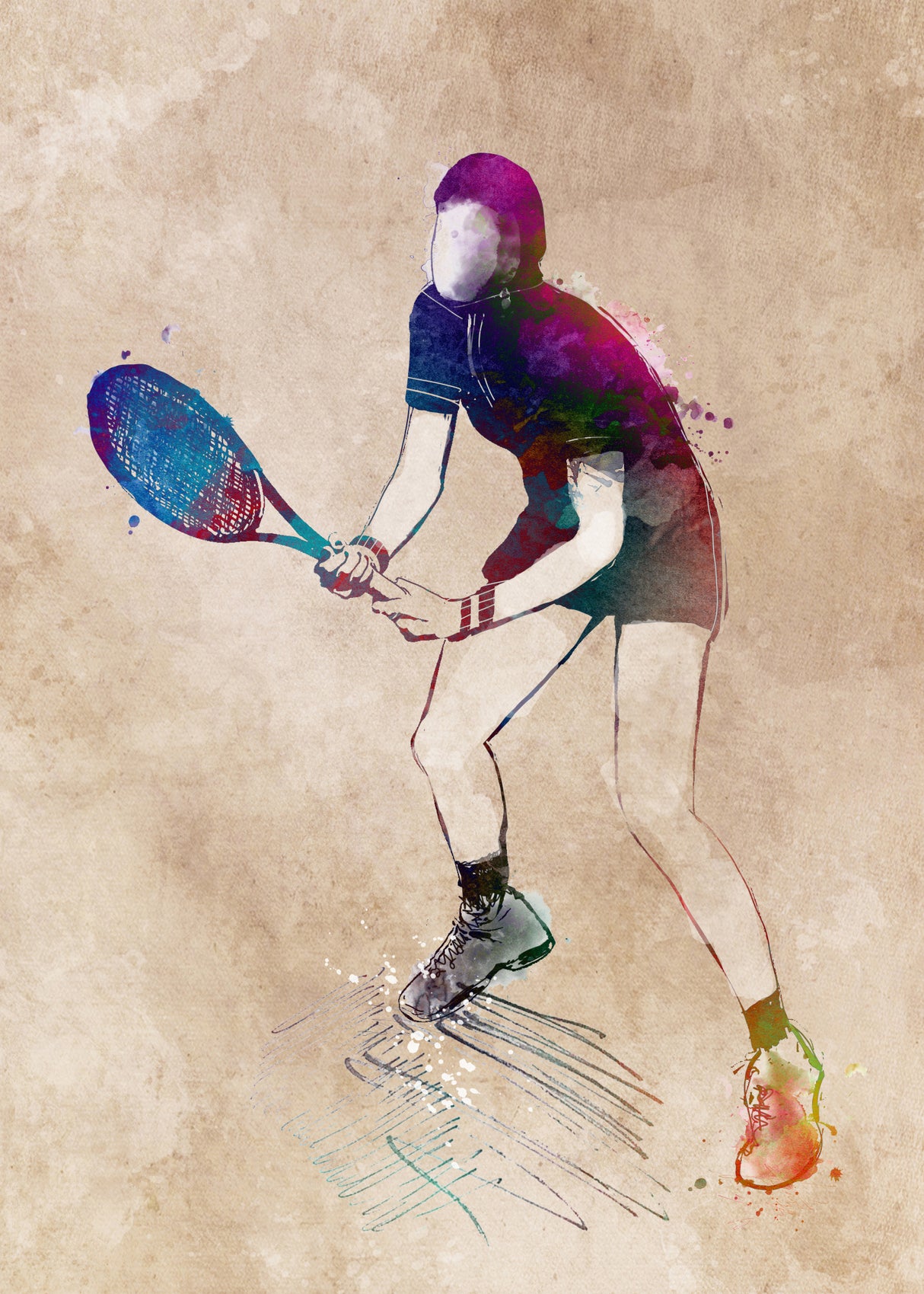 Tennis player sport art Poster och Canvastavla