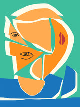 Abstract Cut Out Portrait Poster och Canvastavla