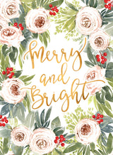 Merry and bright holiday roses and berries Poster och Canvastavla