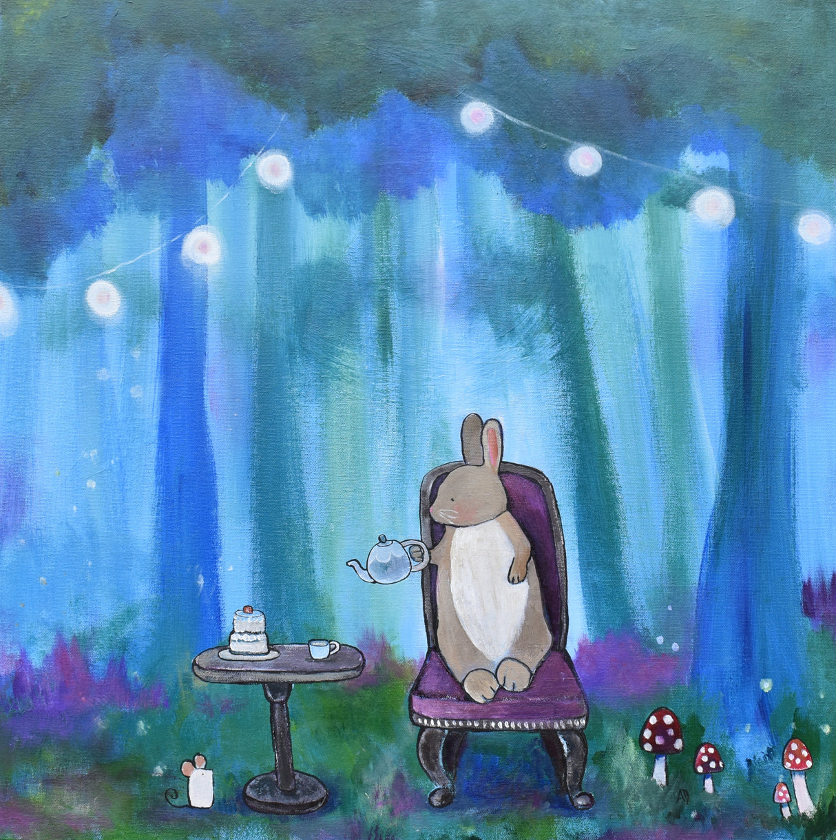 Woodland Tea Party Poster och Canvastavla