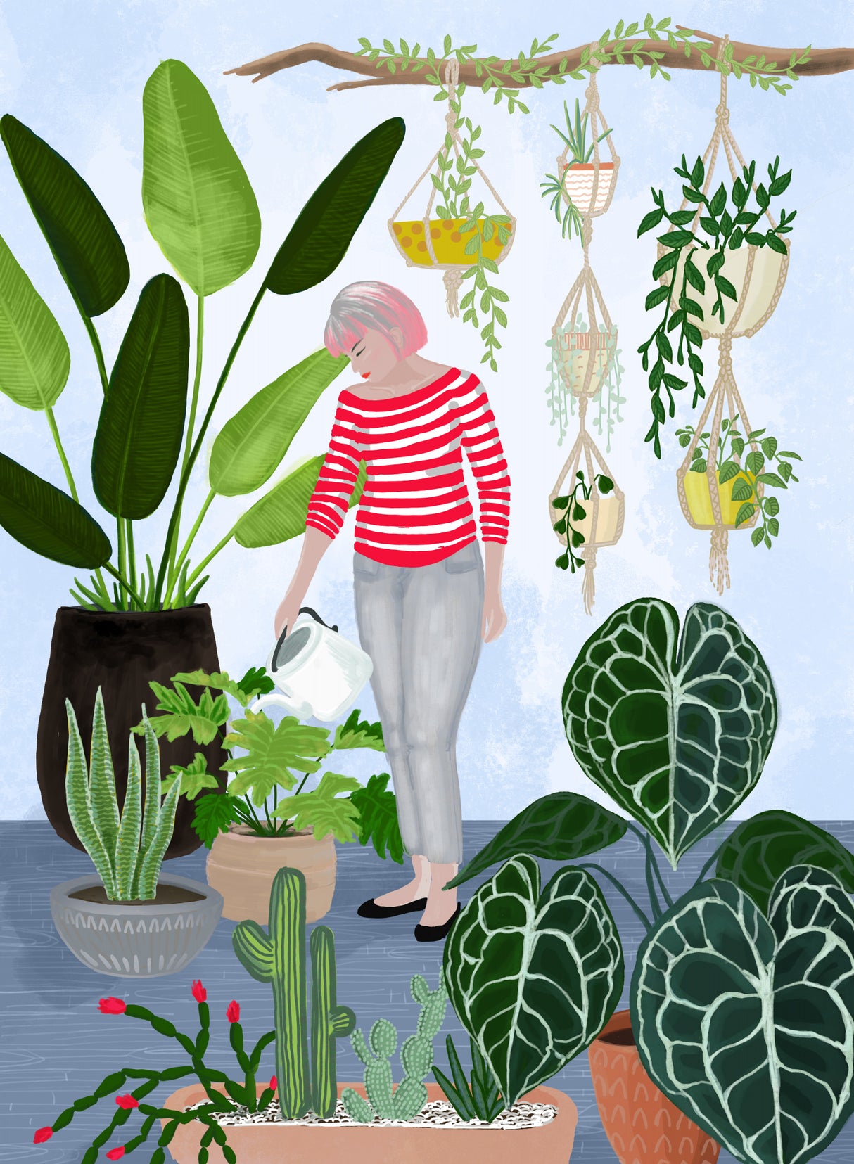 My home jungle in blue Poster och Canvastavla