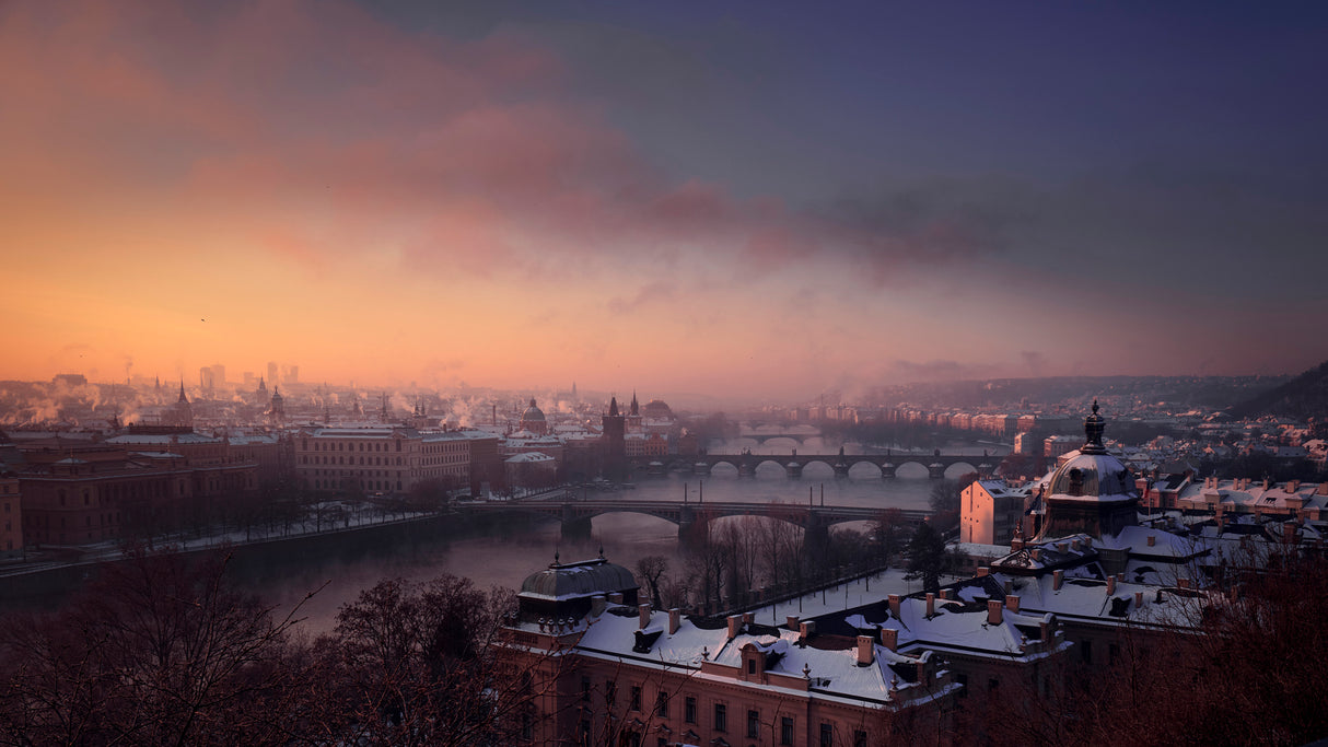 Prague - Winter Mood Poster och Canvastavla