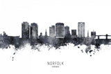 Norfolk Virginia Skyline Poster och Canvastavla